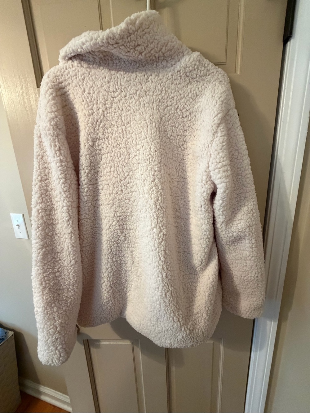 Cozy Cream Teddy Peacoat Jacket by Grace & Vogue - Picture 7 of 7